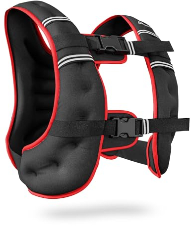Hop-Sport Gewichtsweste 10 kg – Neopren mit Sandfüllung, reflektierende Streifen, doppelte Schnallen, für Laufen und Krafttraining