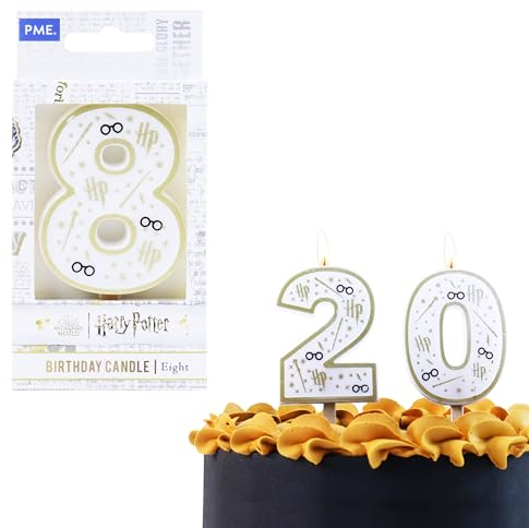 PME Harry Potter Birthday Candle, Number 8, Gold
