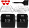 WyldSenc 8-teiliges Heißluftfritteusen Zubehör für Tefal EY9018 Dual Easy Fry 5,2/3,1 L, Cecotec 5,5/3,5 L - Doppelkammer Airfryer Accessories Set mit Silikonform und Backpapier 5,2+3,1 L
