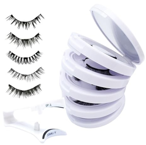 Ciglia Magnetiche Con Applicatore | 5 Paia Di Per Il Trucco Degli Occhi Senza Utilizzo Di Colla | Ciglia Magnetiche Riutilizzabili,Per Principianti E Professionisti Per La Moglie E La Fidanzata