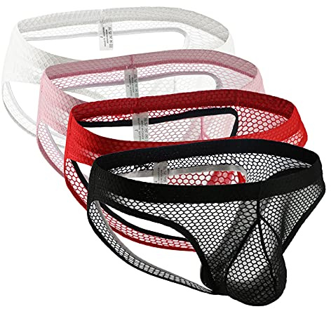 Cocila String pour Homme sous-Vêtements Hommes 4Pc Mens Tanga Pants Déguisement Sexy Hot Body Slip Habit sous Vetement Érotique Cadeau Rigolo Sexe Lingerie for Men Ficelle Mini Briefs Underwear