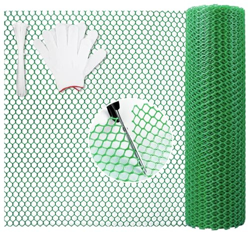 5 m kycklingtrådsnät rulle kustkvalitet hållbarhet för hem och trädgård staket, kycklingtråd, plastnät, staket, väderbeständig för plantering, trädgårdsnät och kyckling, husdjursstaket (grön)