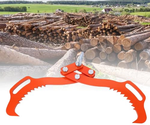 Kelawoly Pinzas para Troncos de 21 Pulgadas, Pinzas para Troncos de Acero Al Carbono Resistentes con 2 Ganchos de Garra Dentados para Camiones, Vehículos Todo Terreno, Tractores,