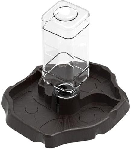Bol d'eau pour Reptiles avec Bouteille, mangeoire Automatique 2 en 1 en Plastique et Distributeur d'eau pour Tortues, lézards, Gecko, Serpent, Scorpion, Plat pour Reptiles
