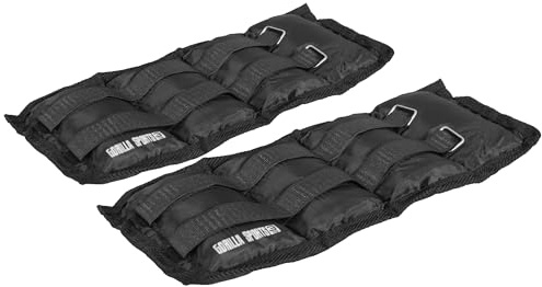 GORILLA SPORTS® Lot de 2 poids pour chevilles et chevilles réglables 1 kg, 2 kg, 3 kg, 4 kg, 5 kg, 6 kg, 7 kg, 8 kg, 10 kg