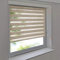 Sonnenschutz-HH - Doppelrollo Klemmfix ohne Bohren Vario Seitenzug Duorollo AUSSENMAß Breite 95 x 130 cm Höhe - Leinen-Struktur braun