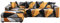 ShowyLive Sofa Überzug Couch Überzug 2er Set für Ecksofa L-Form Sofabezug 3 Sitzer+3 Sitzer, mit 4 Stück Kissenbezug, Gelb