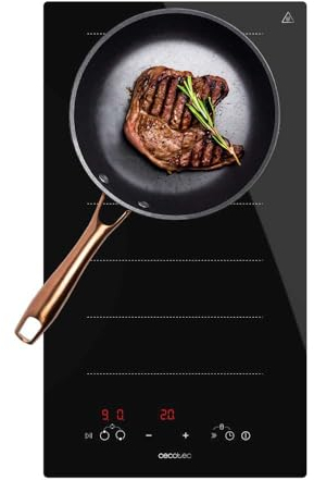 Cecotec Placa de Inducción de 1 Zona Flex Bolero Squad I 2100 Flex. Potencia Máx 3500W, 9 Niveles, Booster, Detector de Sartenes, Stop&Go, Temporizador, Indicador Residual de Calor, Kid Lock