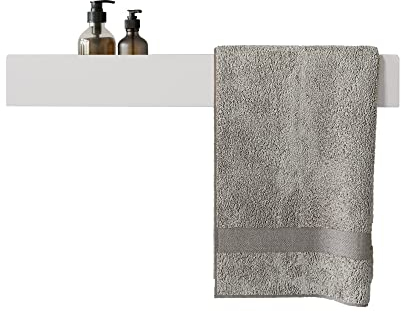 DABSTORY Mensola da bagno bianca portasciugamani da parete in acciaio inox lavanda destra 60 cm