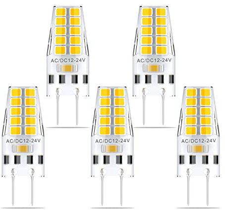 GY6.35 LED Lampen 3W, AC/DC 12-24V Dimmbar G6.35 LED 300LM, 5er Pack (Color : Warm White 3000K)