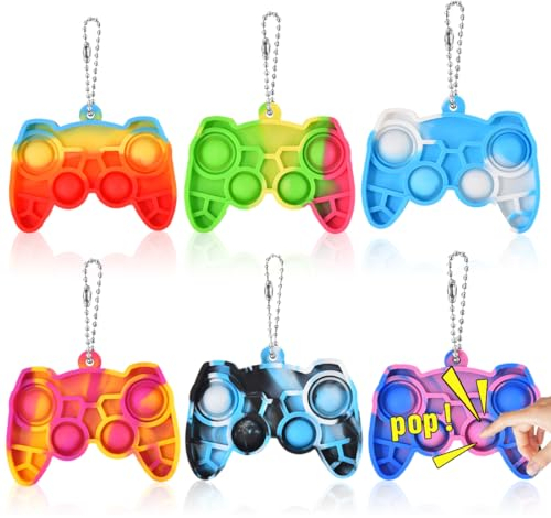 EODKSE Push Bubble Popper Toy Set - 2 in 1 Fidget Toys, 6pcs Rainbow Sensory Toys for Autism/ADHD, Stress Relieving Squeeze Toys for Kids & Adults - Anti-Anxiety Educational Toys