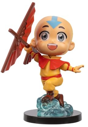 Jazwares Avatar – Der Herr der Elemente Aang (Buch 2) - 10 cm Minifigur im Kawaii-Stil mit Ständer, offizielle Figur