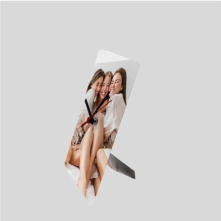 CUSTOM PRINT SHOPPING Orologio in Alluminio da tavola Personalizzato con foto. Orologio da tavolo personalizzato Dimensione 15x20