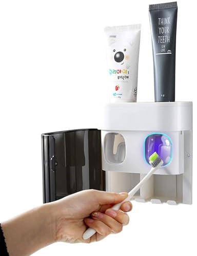 Zosenyer Portaspazzolino, Porta Spazzolino Elettrico, Porta Spazzolini Bagno,Senza Fori, Una Facile Conservazione del Bagno Portaspazzolino Rimovibile in Plastica per Famiglie e Bagno Moderni