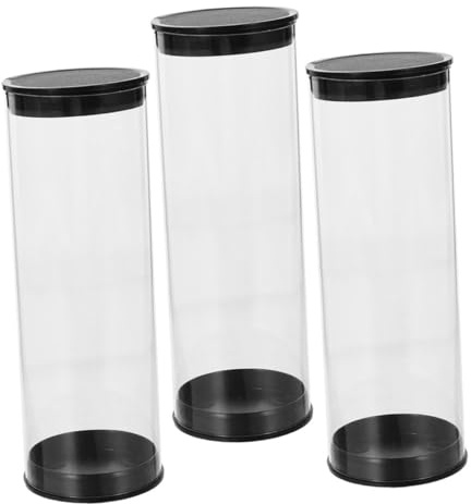 Anneome 3Pcs Transparent Portable Golf Ball Tube Case Clear Plastic Ball Container for Golfing Outdoor Display and Storage Multipurpose for Tennis Collections