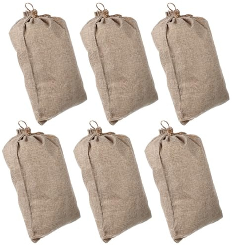 SEWACC 6 Pezzi Sacchetti di Juta Coulisse 20X30 CM Sacchi Riutilizzabili per Conservazione Verdure e Frutta Borsa Multifunzionale Traspirante per Cucina e Orto