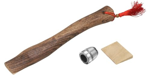 QUARKZMAN Mango De Hacha De Madera De Repuesto 13 Mangos De Hacha Universal De Nogal Americano con Cuñas De Madera Y Redondas para Hacha De Camping Y Jardinería