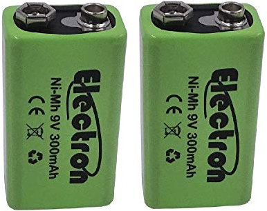 2 x pila batería recargable Ni-MH 9 V 300 mAh 9 V NiMH acumulador battery