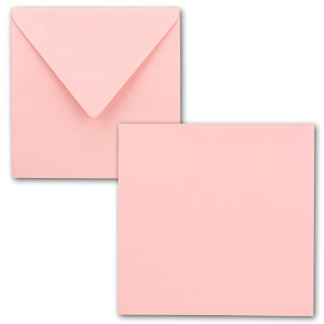 Quadratisches Einzelkarten-Set - 15 x 15 cm - mit Brief-Umschlägen - Rosa - 25 Stück - für Grußkarten & mehr - FarbenFroh by GUSTAV NEUSER
