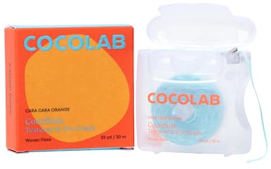 Cocofloss Woven Dental Floss, Dentist-Designed Oral Care, Orange Scent, Waxed, Expanding, Kid-Friendly String Floss with Coconut Oil, 1 Spool (33 yd)