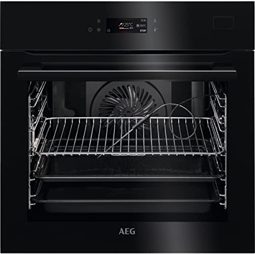 AEG BSE782380B Forno multifunzione, 20 funzioni + 3 di vapore, 225 programmi automatici, cottura a 3 livelli, sonda termica, TFT tattile, ventilatore XXL, nero, A++, prodotto in DE