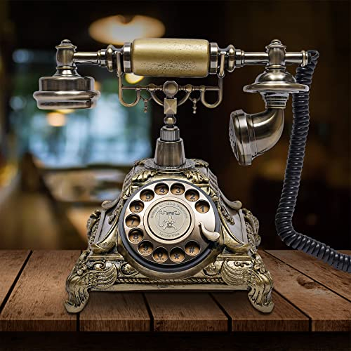 Retro Telefon Festnetztelefon Wählscheibentelefon Nostalgie Schnurgebunden Retro Telefon Tischtelefon Haustelefon für Wohnungen, Büros, Cafés, Sterne-Hotels, Kunstgalerien
