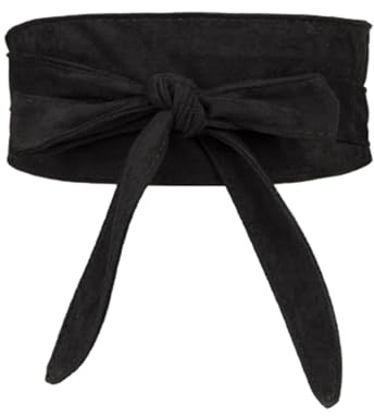 Michear Women Waist Belt Vintage Soft Velvet Wrap Around Self Tie Black Waist Corset Belt Bow Tie Wrap Waist Band for Dress Coat Shirt Wide Belts for Women