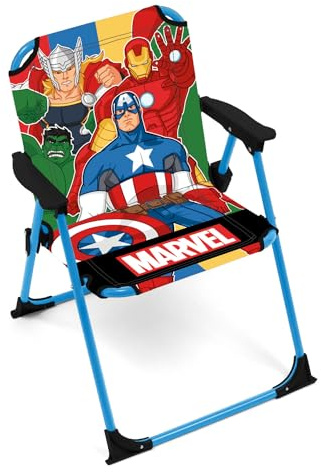 ARDITEX Sedia pieghevole con braccioli Avengers di Marvel – 38x32x53 cm – Adatta per giardino, campeggio, spiaggia o montagna – Ideale per bambini.