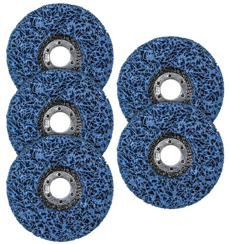 KJLEEN 5 Pack 115mm Strip Discs for Angle Grinder, 4.5 Inch Stripping Wheel Paint Stripper Paint Removal Discs for Angle Grinder Clean and Remove Paint Coating Rust Welds Oxidation (Blue)