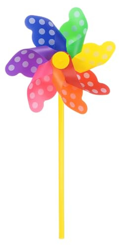 M METERXITY 1 Ensemble Moulin à Vent - 12 Pouce Moulinets pour Cour et Jardin, S'Appliquent à la Décoration de Jardin/Décorations de Cour Extérieure (Moulin à Vent à Points Colorés)