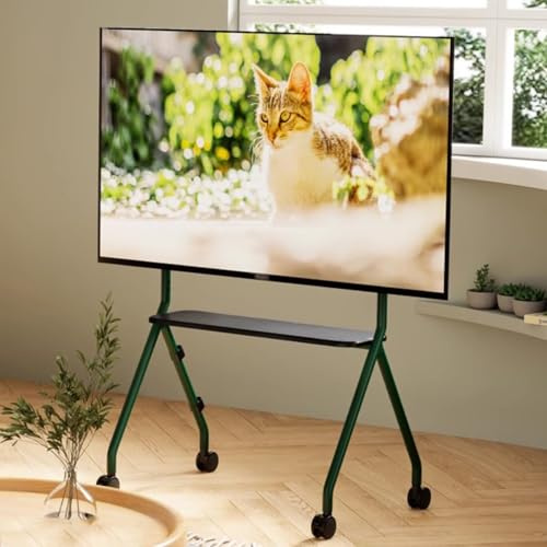 SCBTGKLN Tv Stand, Tv Stands for Living Room, Entertainment Center, Television Stands, Height Adjustable TV Floor Stand with Shelf, Dark Wood Shelf, for Home Office(Green)