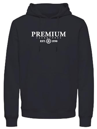 JACK & JONES Sweat Hood FST Jprblacharles-Felpe avec Capuche, Marine foncé, M Homme, Bleu Marine foncé., M