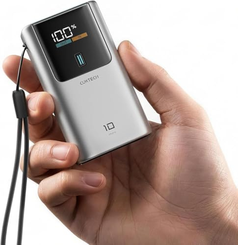CUKTECH Power Bank Mini 10000mAh(2S1P) 55W Bateria Externa Carga Rapida Cargador Portatil LED Display, Powerbank para iPhone 17 16 15 14 13 Pro MAX/AirPods/Samsung/Xiaomi/Huawei etc