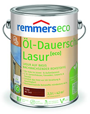 Remmers Dauerschutz-Lasur [eco] teak, 0,75 Liter, Langlebig, ausgeprägter UV-Schutz, für innen und außen, Schutz vor UV-Strahlung & Feuchtigkeit