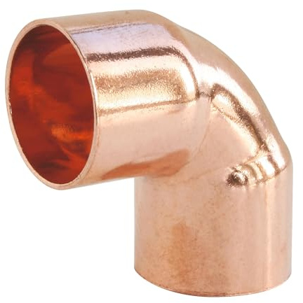 SOMATHERM FOR YOU, Coude à souder 90° petit rayon double femelle pour tube cuivre Ø22 - Sachet de 2 pièces - Idéal pour raccordements plomberie eau chaude/froide