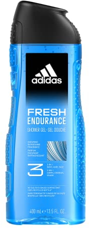 adidas, Fresh Endurance Gel Doccia Bagnoschiuma 3 in 1 per Corpo, Capelli e Viso, Formula Vegana, 250ml