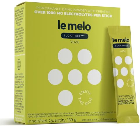 le melo – funktionale Hydration SUGARFREE | YUZU I Elektrolyte ohne Zucker, Vitamine & Mineralstoffe | optimiert Wasseraufnahme | Sport | Kalorienfrei I Kreatin