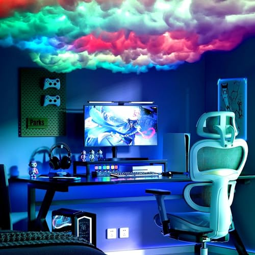 Upgraded 3D Thundercloud LED Light, Music Sync Multicolor Changing Cloud Strip Light, Atmosphere DIY Creative Lamp Wall Ceiling Light for Bedroom Gaming Room Party (1 Pcs, 16.5 Ft)