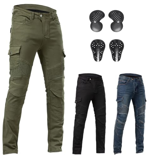 ForMTRider Pantalón Moto Hombre y Mujer, Protecciones CE Nivel 2