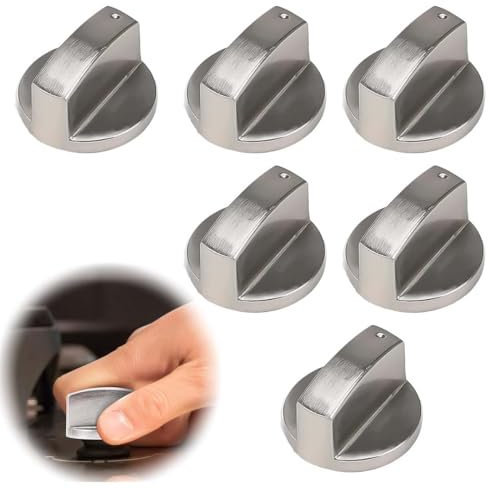 6 Piezas Perillas De Cocción,Tapa De Perilla De 6 Mm,Accesorio De Reemplazo Universal De Placa De Gas,Perilla De Control De Calefacción,Control Preciso De Temperatura del Horno,Perillas De Cocción