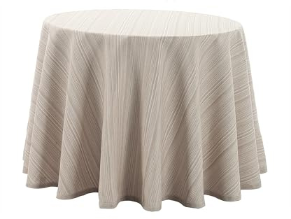 Donegal Collections Falda Mesa Camilla Redonda 110 cm Riby Crudo - Tejido Primavera Verano - Faldillas Mesa Camilla con Altura para Mesa 75 cm - 50% Algodón 50% Poliester Fabricado en España