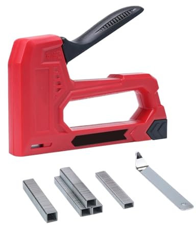 Grapadora neumática, grapadora eléctrica para tapicería Pistola grapadora manual con 1000 grapas, grapadora ligera y pistola de clavos for carpintería