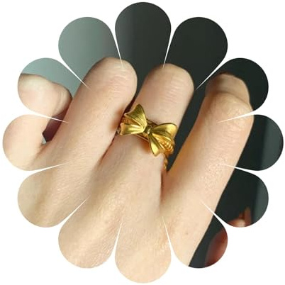 Aneneiceera Anelli Boho A Fiocco D'oro Vintage Anello Nocche In Metallo Anello A Nastro Gioielli Da Mano Per Le Donne