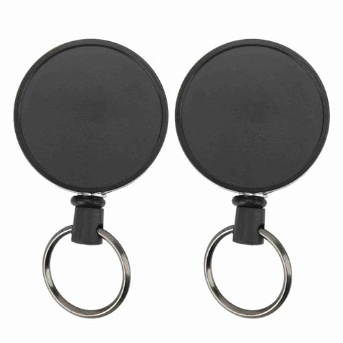 2st. Infällbar rullnyckel Keychain rostfritt stålsladd Anti Stöld Nyckelhållare utomhusanvändning