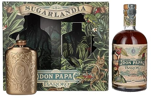 Don Papa Rum Baroko 40% Vol. 0,7 Liter incl Hip Flask by Schnapsbaron®