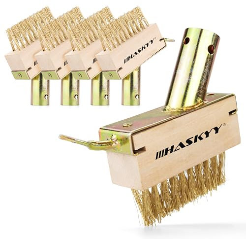 HASKYY Brosse à Mauvaises Herbes, Brosse à joints, grattoir à joints, brosse anti-mauvaises herbes, 5 pièces, nettoyage professionnel avec brosse en acier, pour mauvaises herbes et mousse