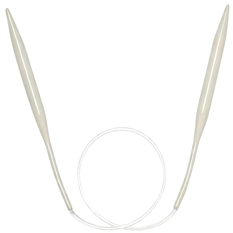 Aluminum Circular Knitting Needles - 80cm, 12mm & 2mm UK Size, Long Flexible Cable, White