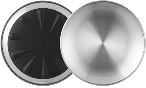 Wellbro Stainless Steel Cat Bowls, Shallow Anti Whisker Fatigue Pet Food and Water Dish Plates for Cats/Kittens (2 Pack)