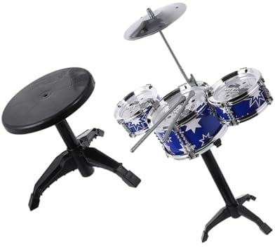Hemobllo Batterie pour Garçon et Filles Jouet Musical Éducatif Ensemble de Batterie Jazz Simulation Instrument à Percussion Présent pour Tout-Petit Fête d'anniversaire Sons Clairs Solide