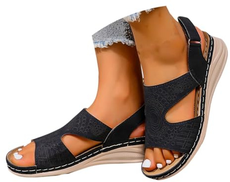 Ortopediska sandaler damer sommar tofflor öppen platå sommarskor mjuka sulor trekkingsandaler halkfria sommarsandaler strand semester kilsandaler damer kilklack